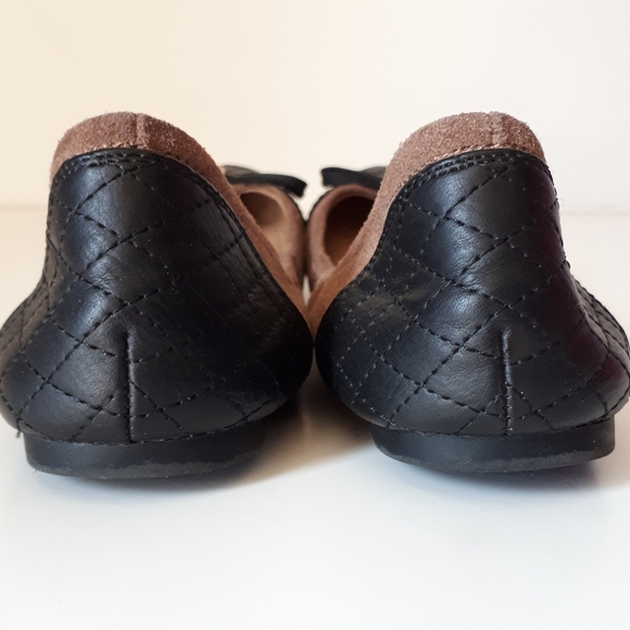 G.H. Bass & Co. Suede Flat Quilted Gold Tone Shoe - Picture 6 of 11